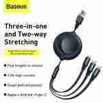 Baseus 3-in-1 Fast Charging Data Cable USB-A to M+L+C 3.5A | Alixoom